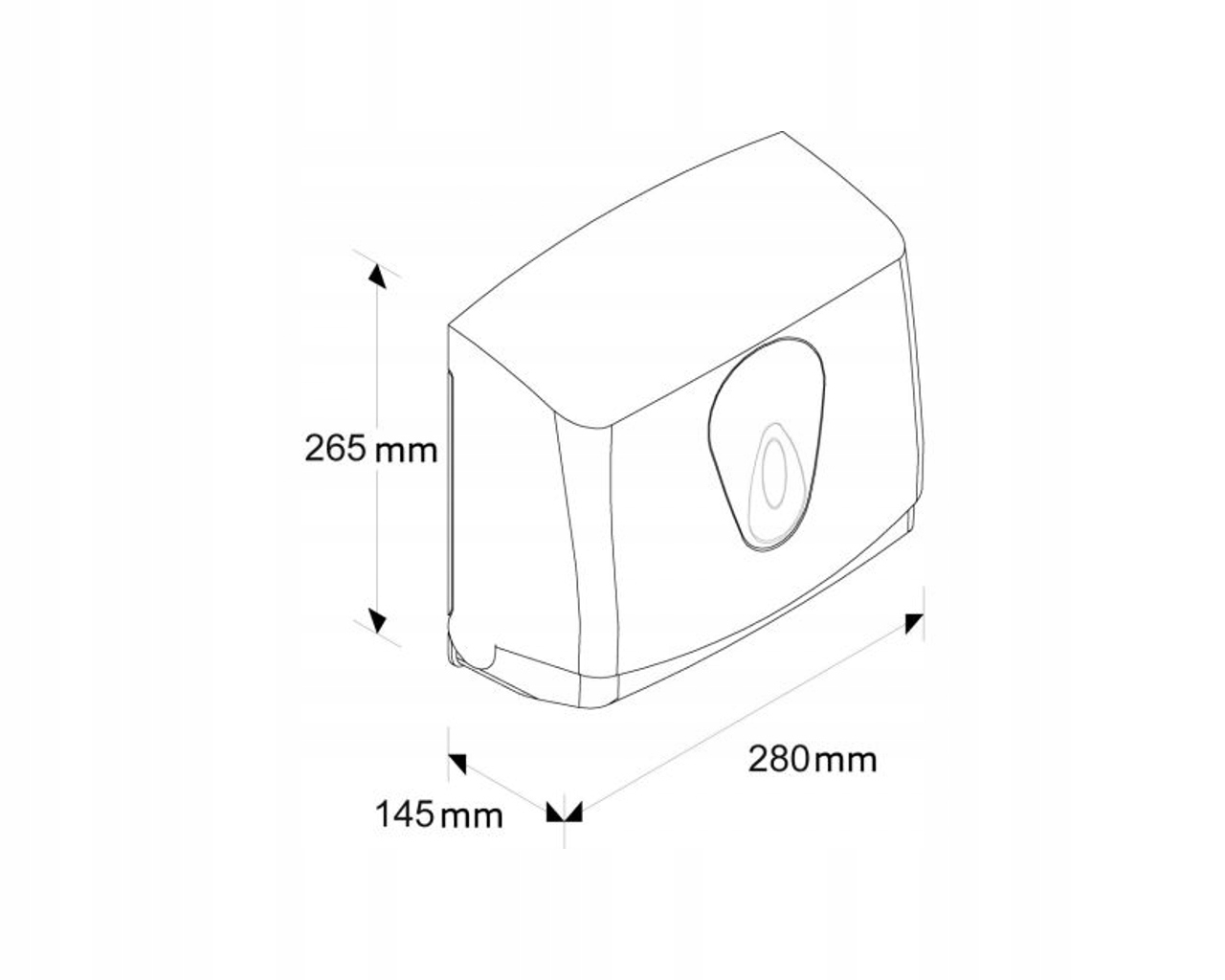 POJEMNIK DOZOWNIK NA RĘCZNIKI PAPIEROWE ZZ MERIDA Szerokość produktu 28 cm