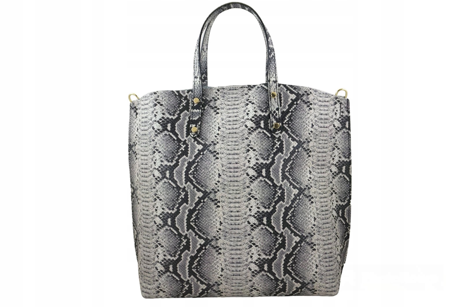 Dámská shopper kabelka z přírodní kůže s barevným potiskem