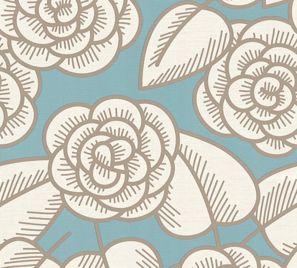 

Tapeta winylowa Kwiaty liście Nowoczesna Flizelina