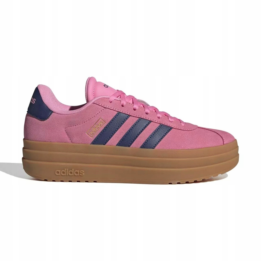 Sportovní boty adidas VL Court Bold růžové semišové, módní platformy vel