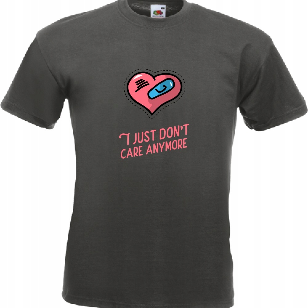 

Koszulka dont care anymore serce S grafitowa
