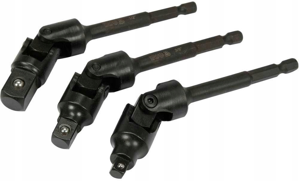 ADAPTERY Z PRZEGUBEM DO NASADEK 1/4 3/8 1/2 3 SZT. Liczba elementów zestawy