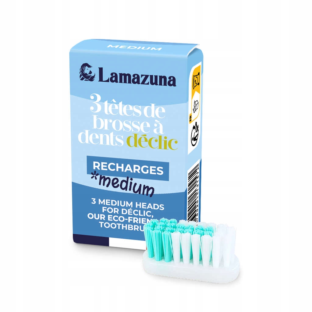 3 Głowice Końcówki Do Szczoteczki, Włosie Średnie, Lamazuna K0687