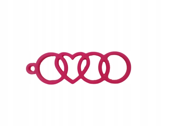 

Brelok breloczek do kluczy Audi z sercem Różowy
