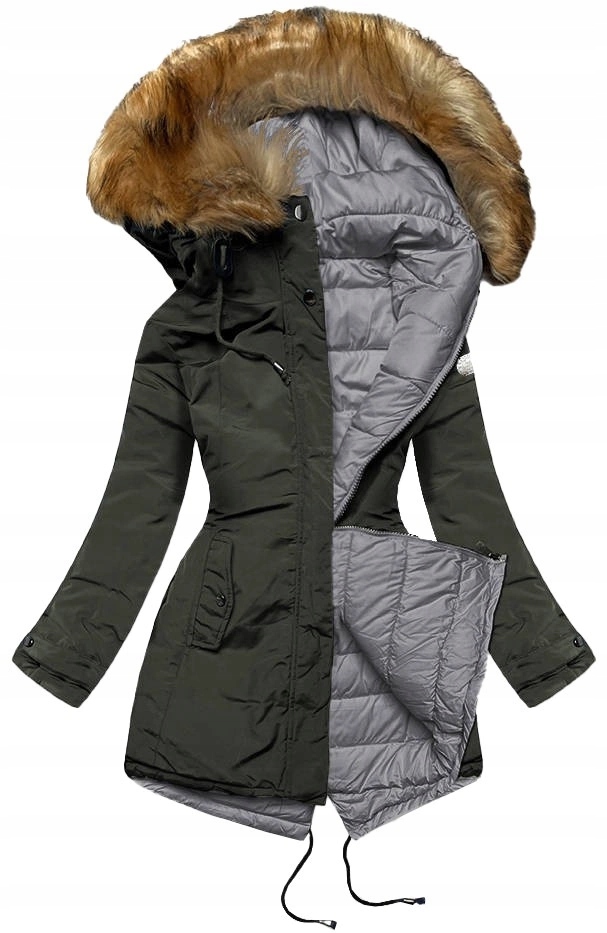 Oboustranná Bunda M21508 Army-šedá S (36)