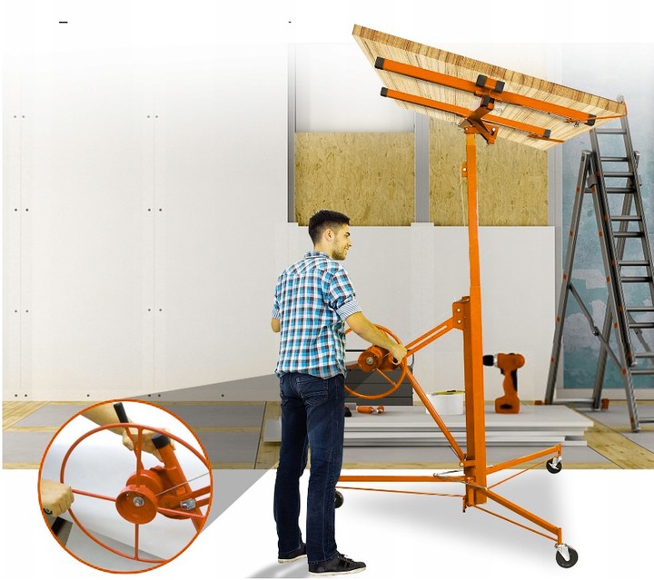 PROFESJONALNA WINDA PODNOŚNIK DO PODNOSZENIA PŁYT OSB KARTONOWO GIPSOWYCH EAN (GTIN) 5903815222382