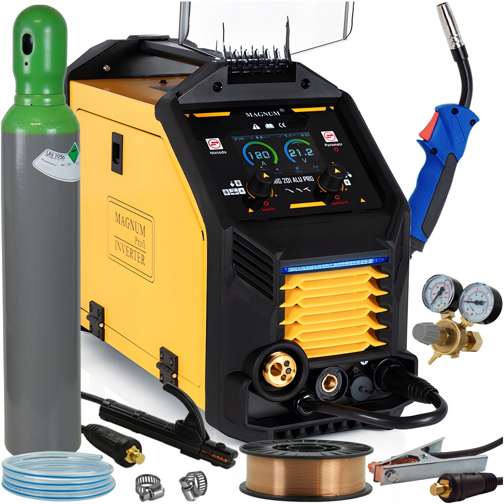 Spawarka Magnum Mig 201 Alu Pro Puls 230V Mag Migomat inwerter Synergia