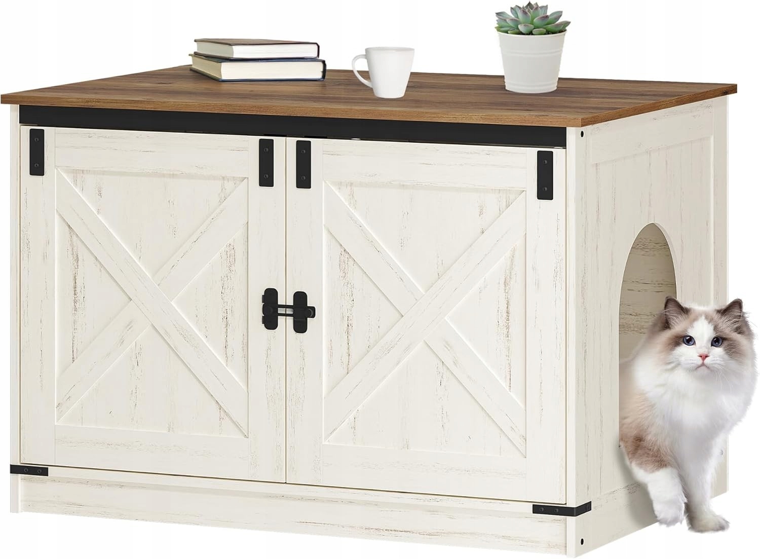 Levně Skříňka Pro Kočky s prostorem pro záchod Domeček Pro Kočky 50 cm x 80 cm x 54 cm