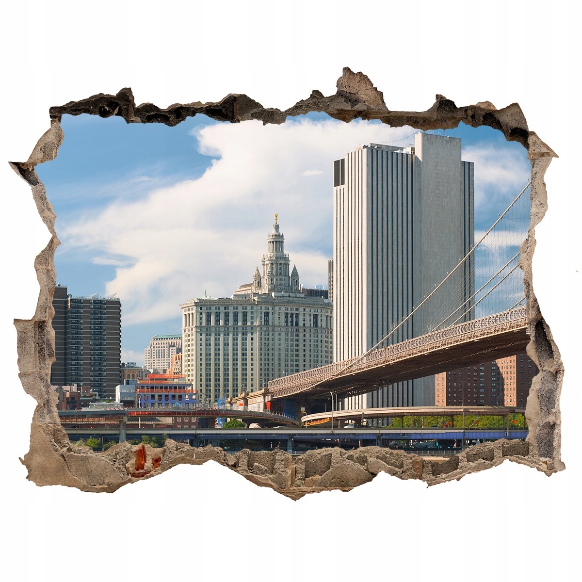 

Fototapeta dziura na ścianę 3d Most Brookliński