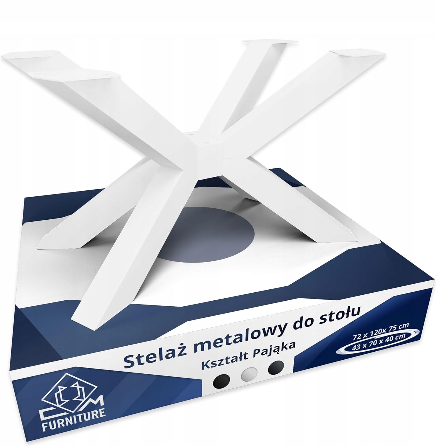 Noha Kovová Rámová Doska Na Stolík Kávového Stola Lavička Pavúk Loft Biela