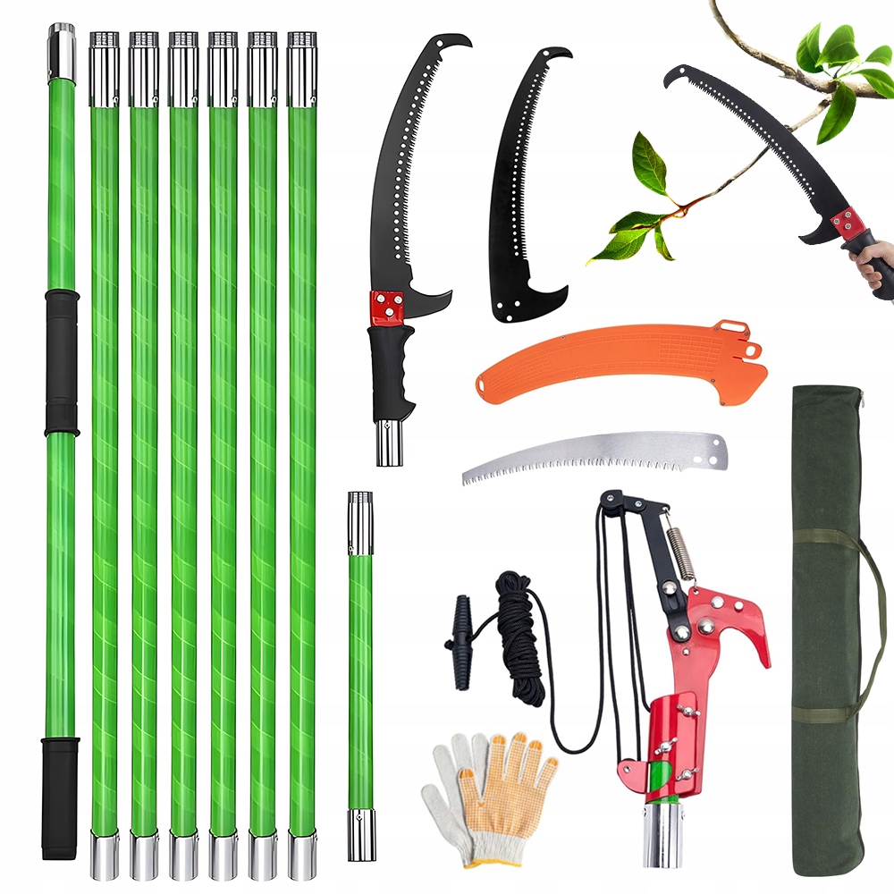 Piła Do Cięcia Gałęzi Z Hakiem Na Wysięgniku Ręczna Teleskopowa 8M Zestaw