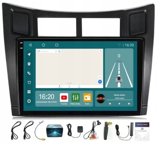 Navigační Rádio Toyota Yaris 05-12 Wifi Carplay Android 8/256 Gb Sim