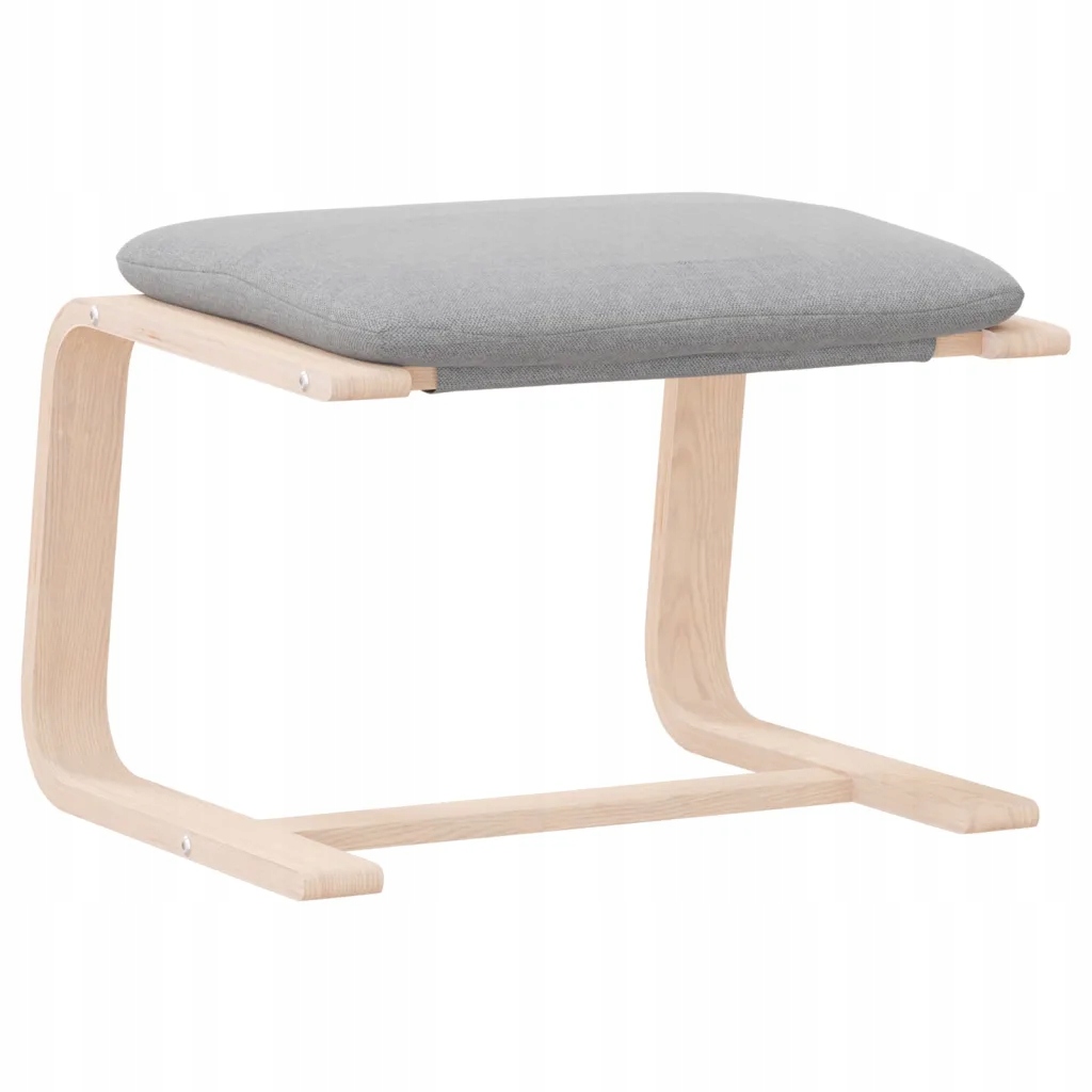 Stabilní podnožka z masivního břízového dřeva, světle šedá, 51x41x40 cm