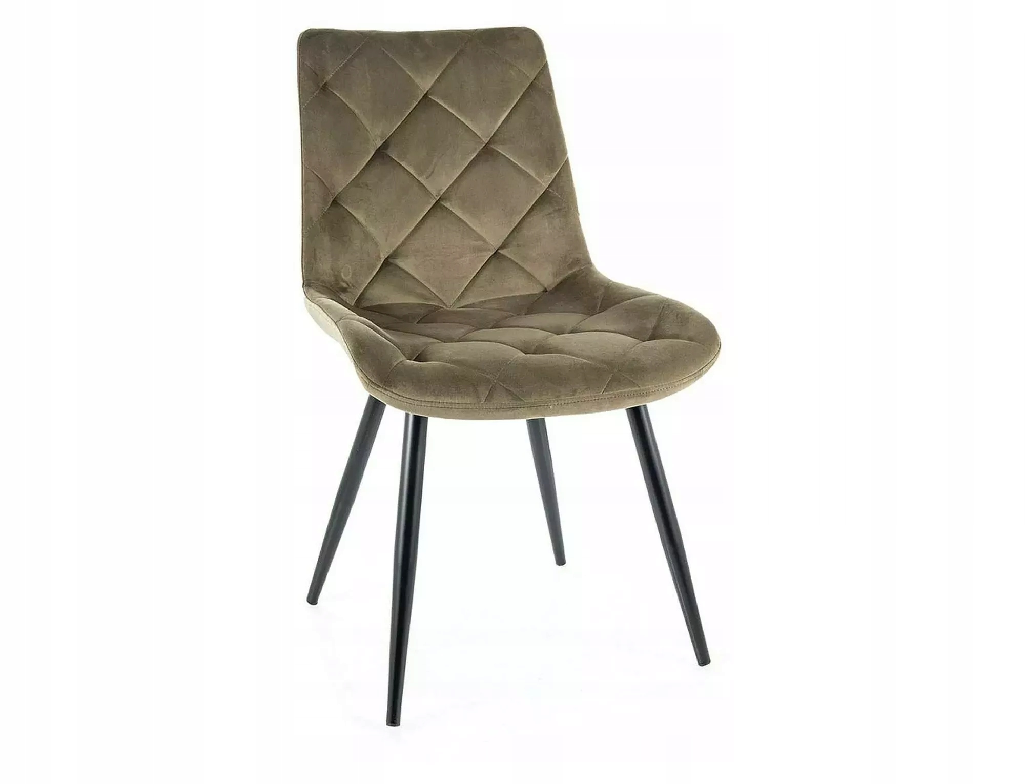 Čalúnená stolička Ralph Velvet čierna/olivová Sig