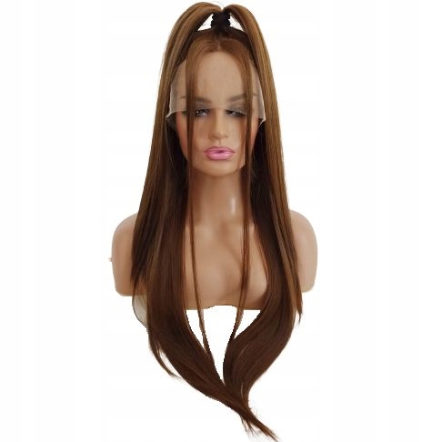 Paruka Lace Front světle hnědá 40/55/80 cm čepička Bonus