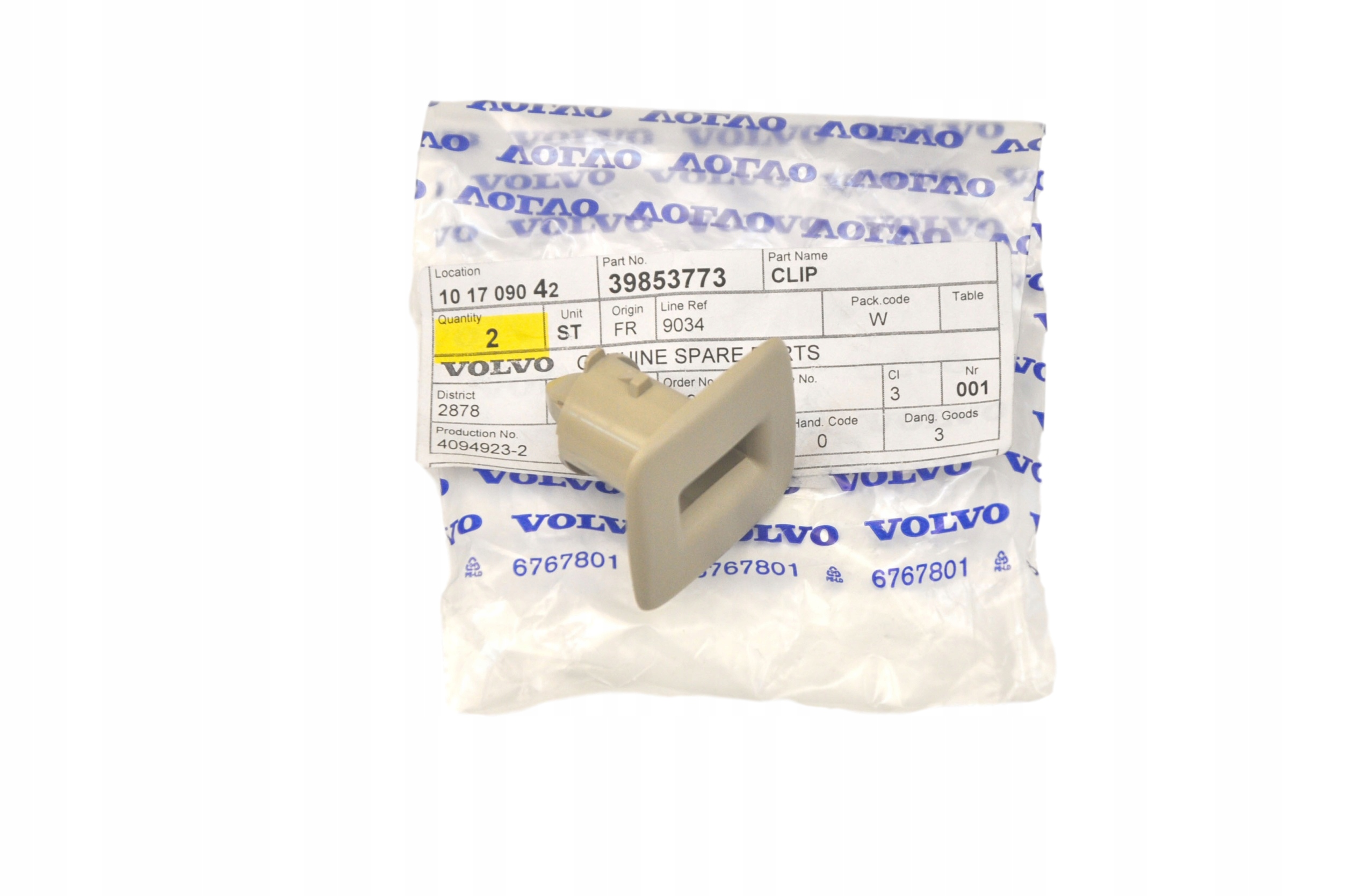 VOLVO S60 S80 spinka podsufitki OE Numer katalogowy części 39853773