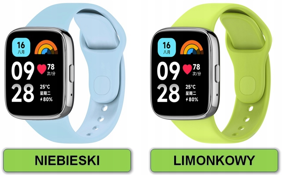 PASEK OPASKA BRANSOLETA DO XIAOMI REDMI WATCH 3 ACTIVE | 13 SUPER KOLORÓW Materiał guma