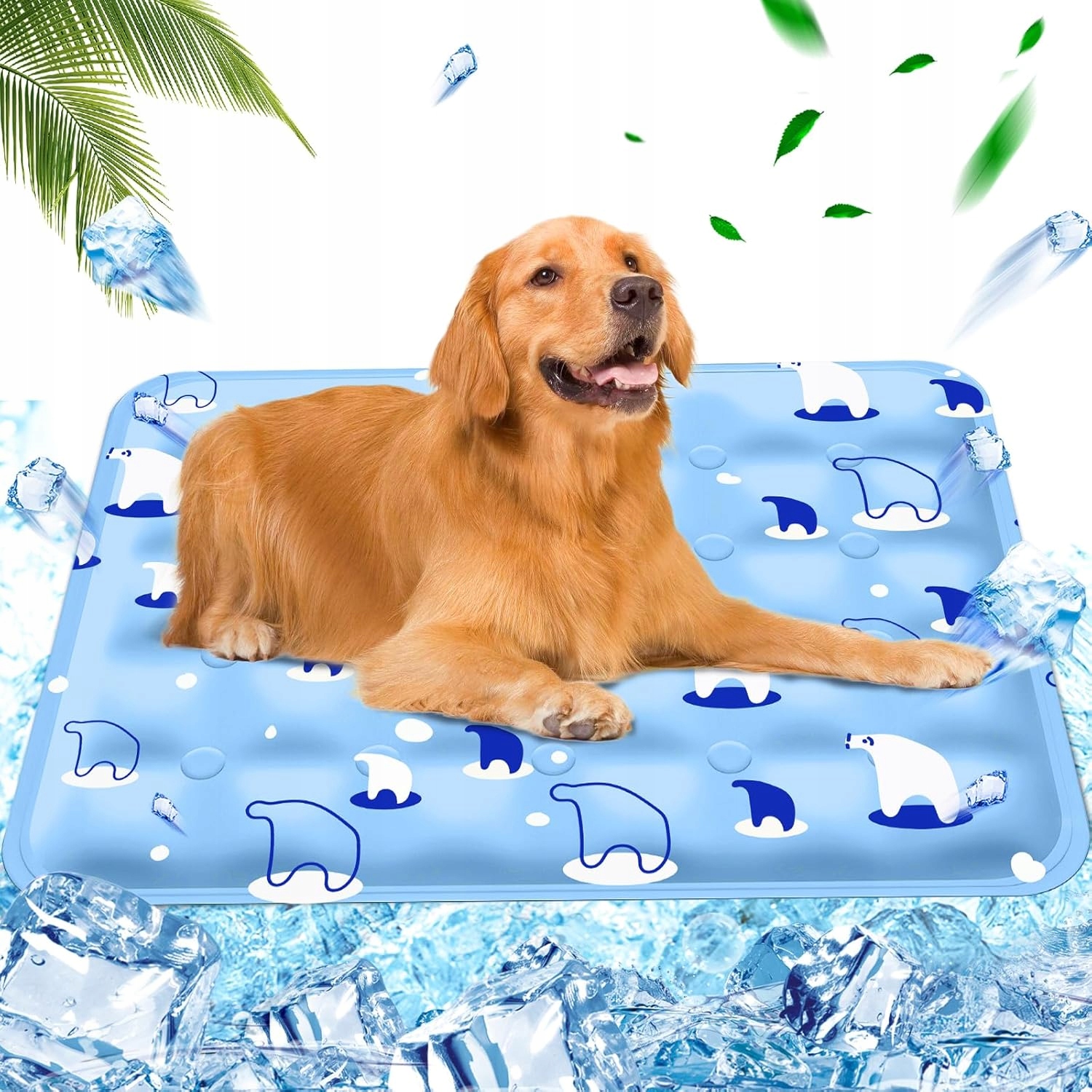 Chladicí podložka pro psa s vstřikováním vody, 60 x 90 cm, světle modrá