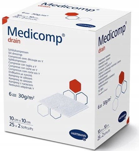 

Hartmann Medicomp Drain 10x10cm, 25x2szt. jałowe