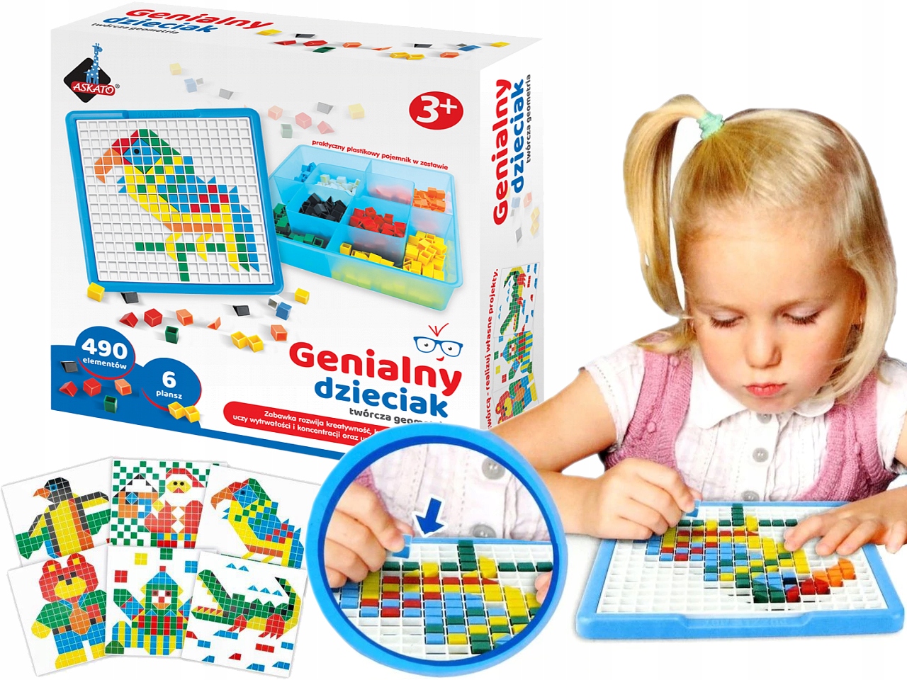 ASKATO TWÓRCZA GEOMETRIA MOZAIKA UKŁADANKA 490el
