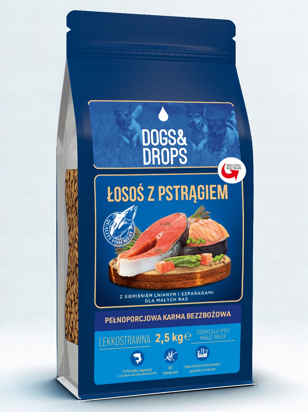 Levně Dogs&Drops Losos Bezobilné krmivo pro psy malých plemen 2,5 kg