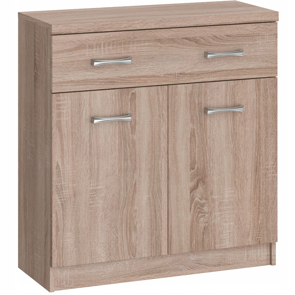 KOMODA SZAFKA SOFIA 2D Z SZUFLADĄ 80 CM DĄB SONOMA PRZEDPOKÓJ MAT MAFMEBLE