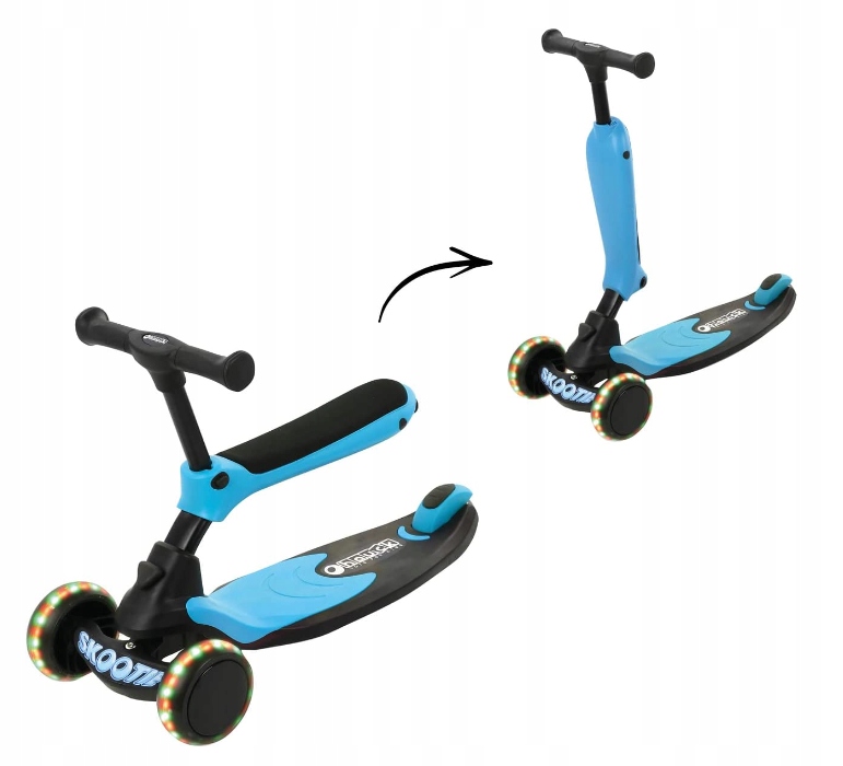 Hauck Hulajnoga Skootie 2w1 Jeździk Neon Blue Niebieska Led