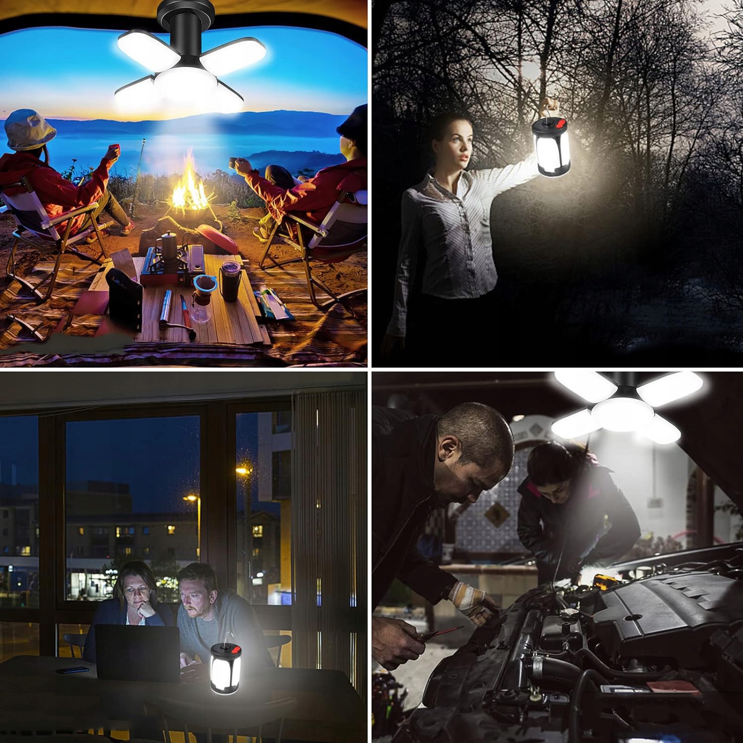 SOLARNA LAMPA KEMPINGOWA, ŁADOWANIE PRZEZ USB, PRZENOŚNA LATARNIA OGRODOWA Materiał ABS