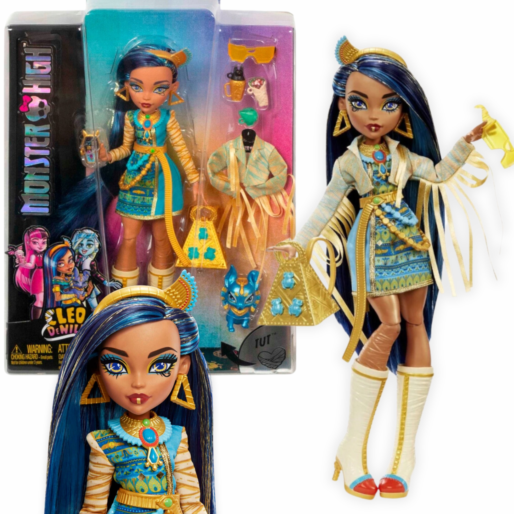 ZESTAW LALKA MONSTER HIGH LALKA CLOE DE NILE 29CM + AKCESORIA