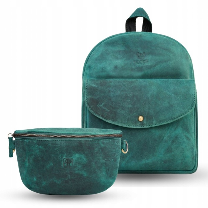 Ledvinka dámský kožený a batoh dámský městský dárková sada