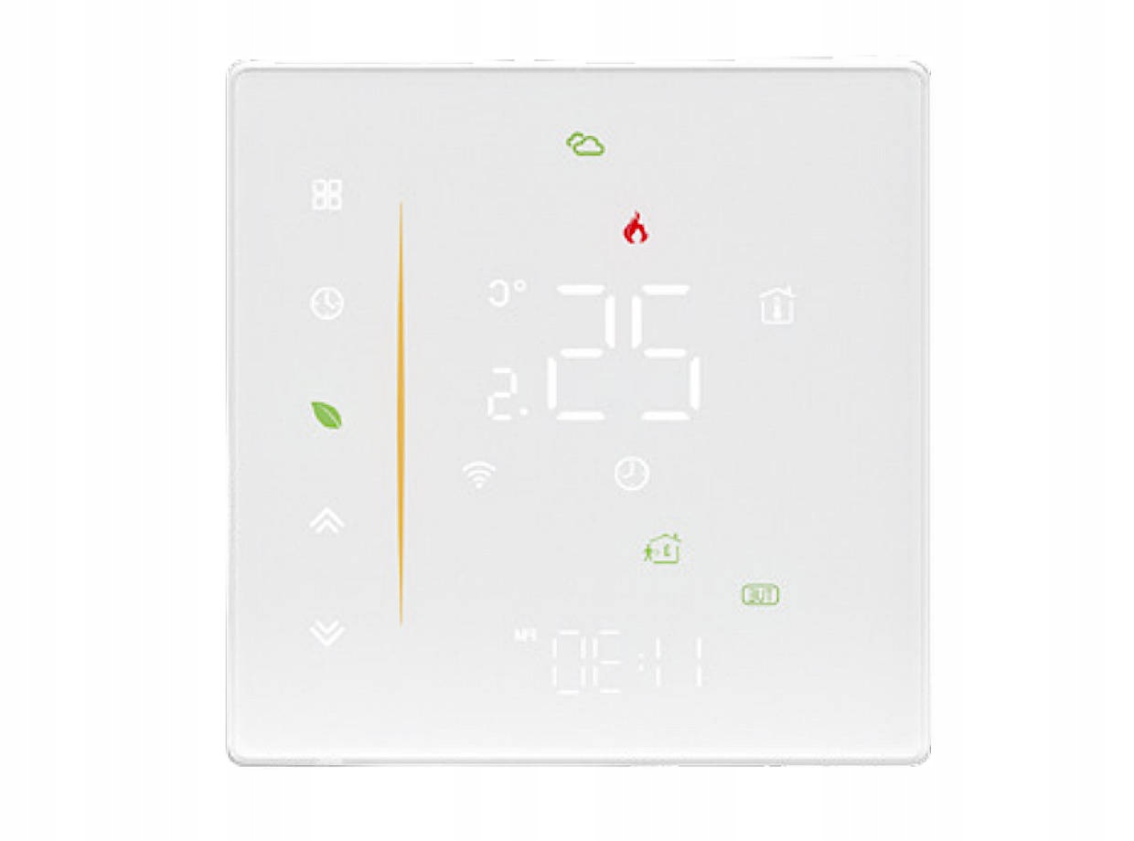 Termostat na elektrické vykurovanie 16A Wi-fi mliečny biely IRH-TSW003