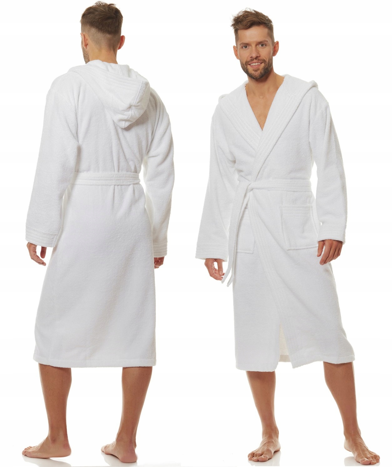 

Szlafrok męski 2104 L&L White bawełna L