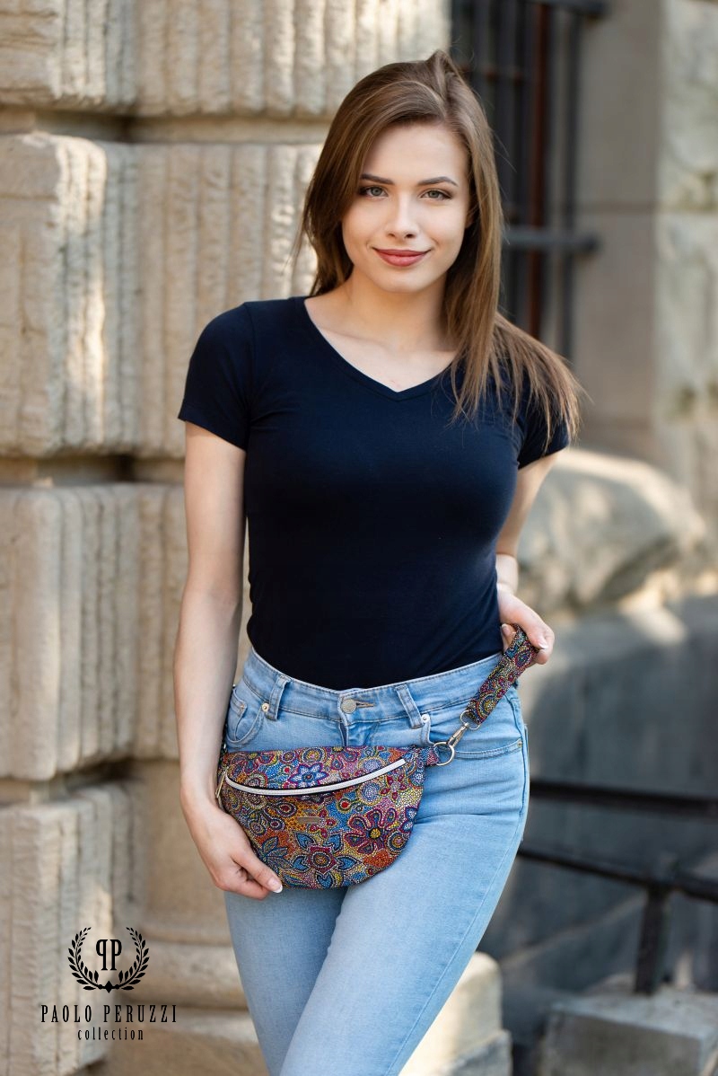 KWIATOWA NERKA DAMSKA SKÓRA PAOLO PERUZZI Z-15-O Marka Paolo Peruzzi