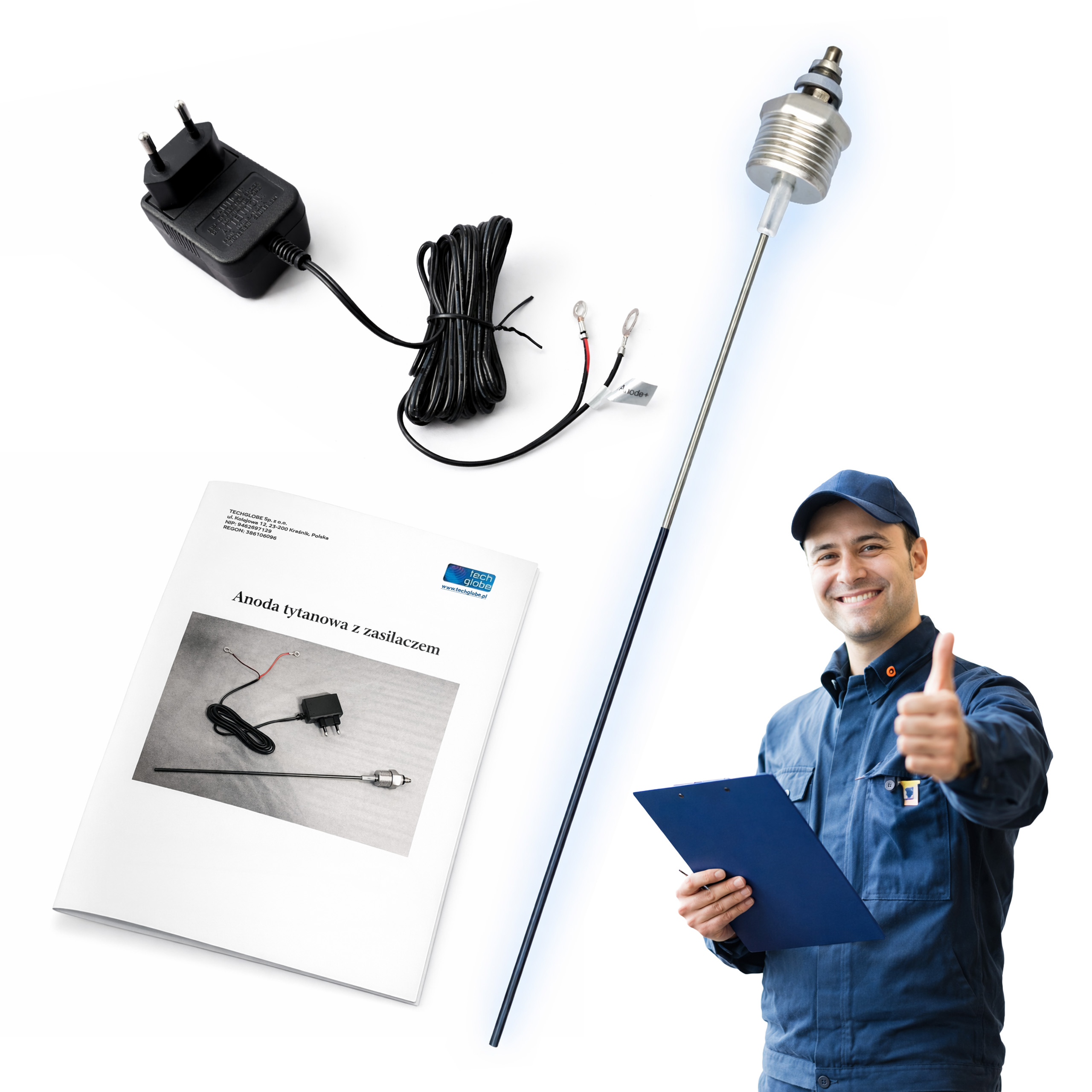 Titanová anoda 420 mm 3/4" 5 mA do 650 L zásobník Cwu zásobník tepla