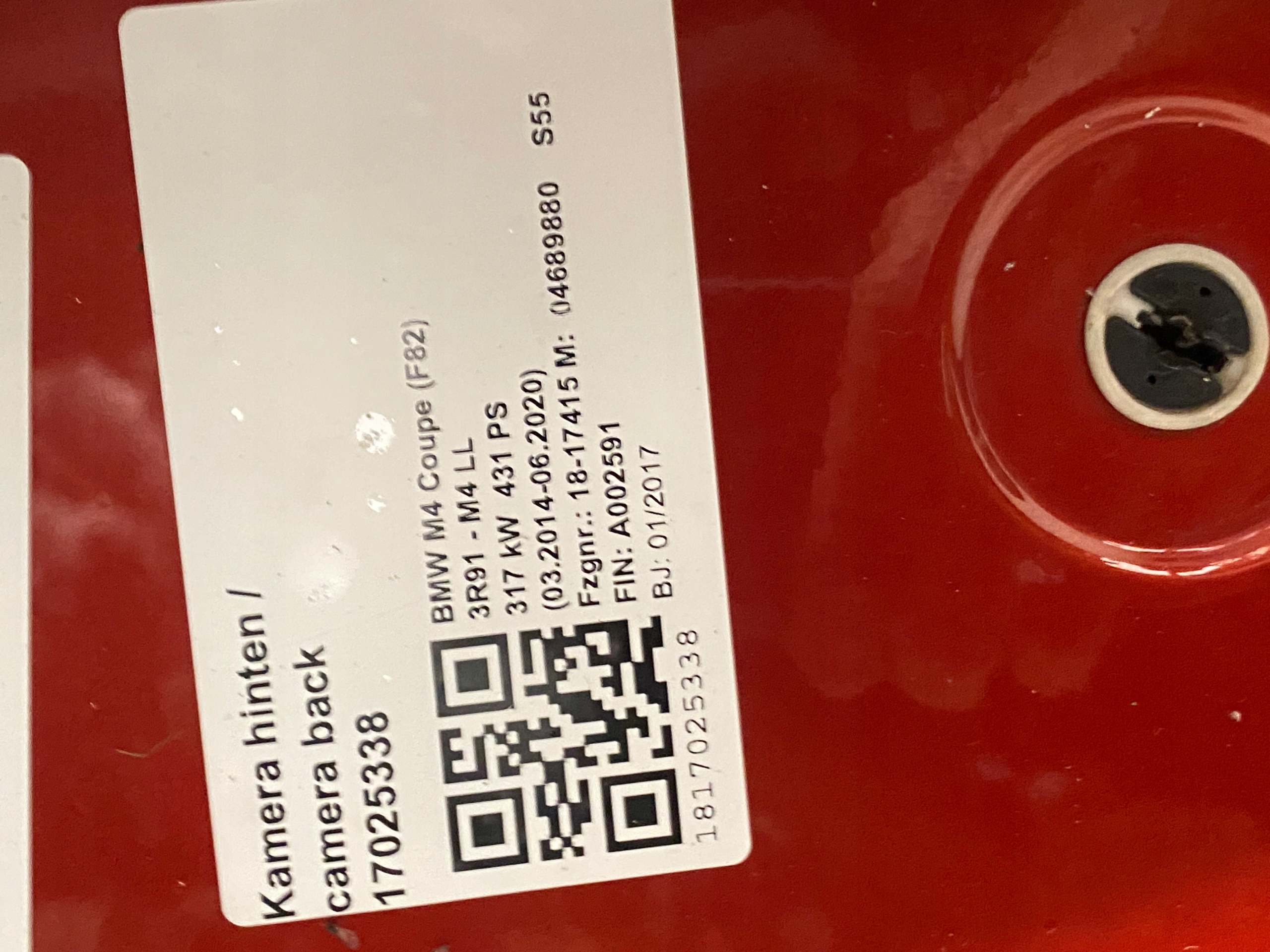 boot door rear BMW M4 F82 colour C1H