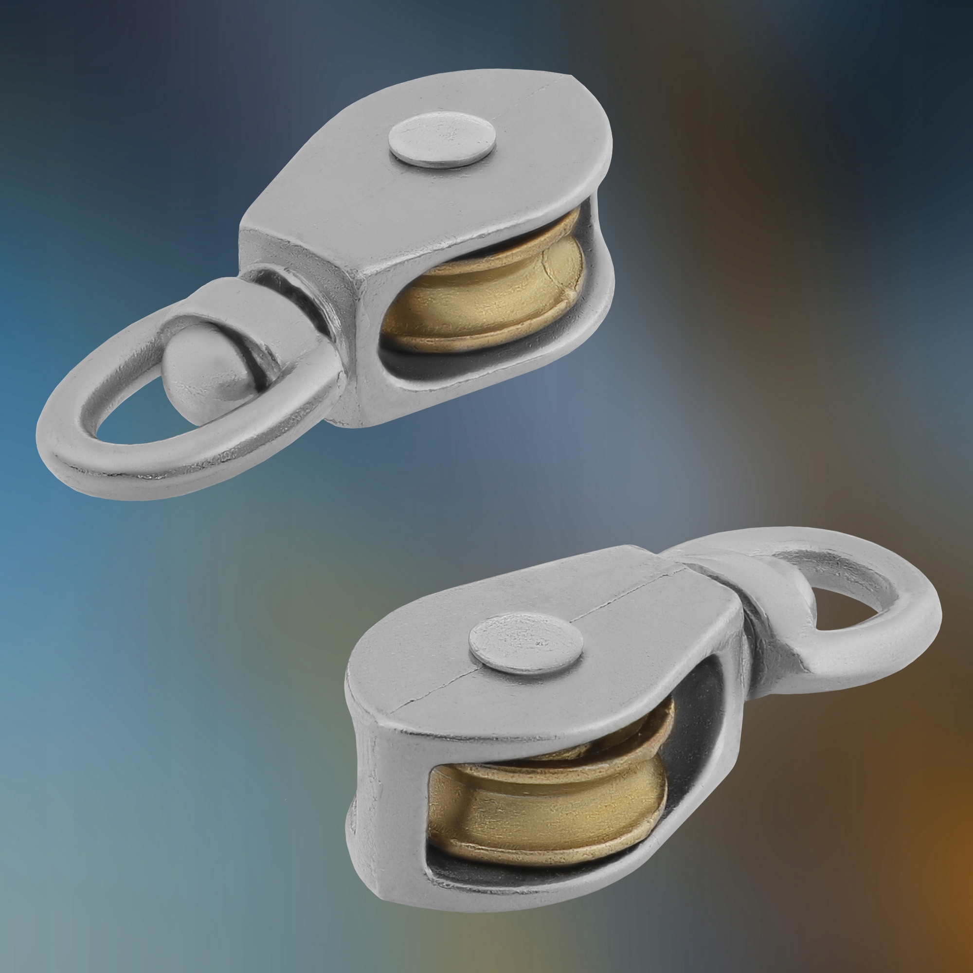 2x BLOCZEK LINOWY POJEDYNCZY 3/4 NIKLOWANY BUDOWLANY ŻEGLARSKI OBROTOWY 5mm Typ bloczek