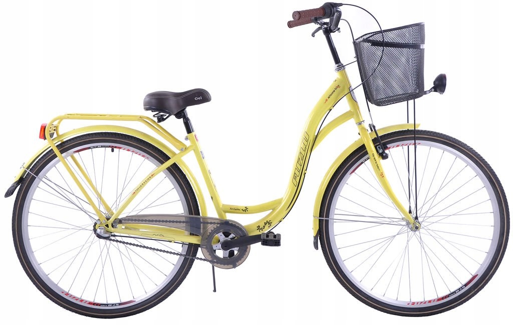 Rower Miejski Damski Fuzlu Arizona 28 3S limonkowy