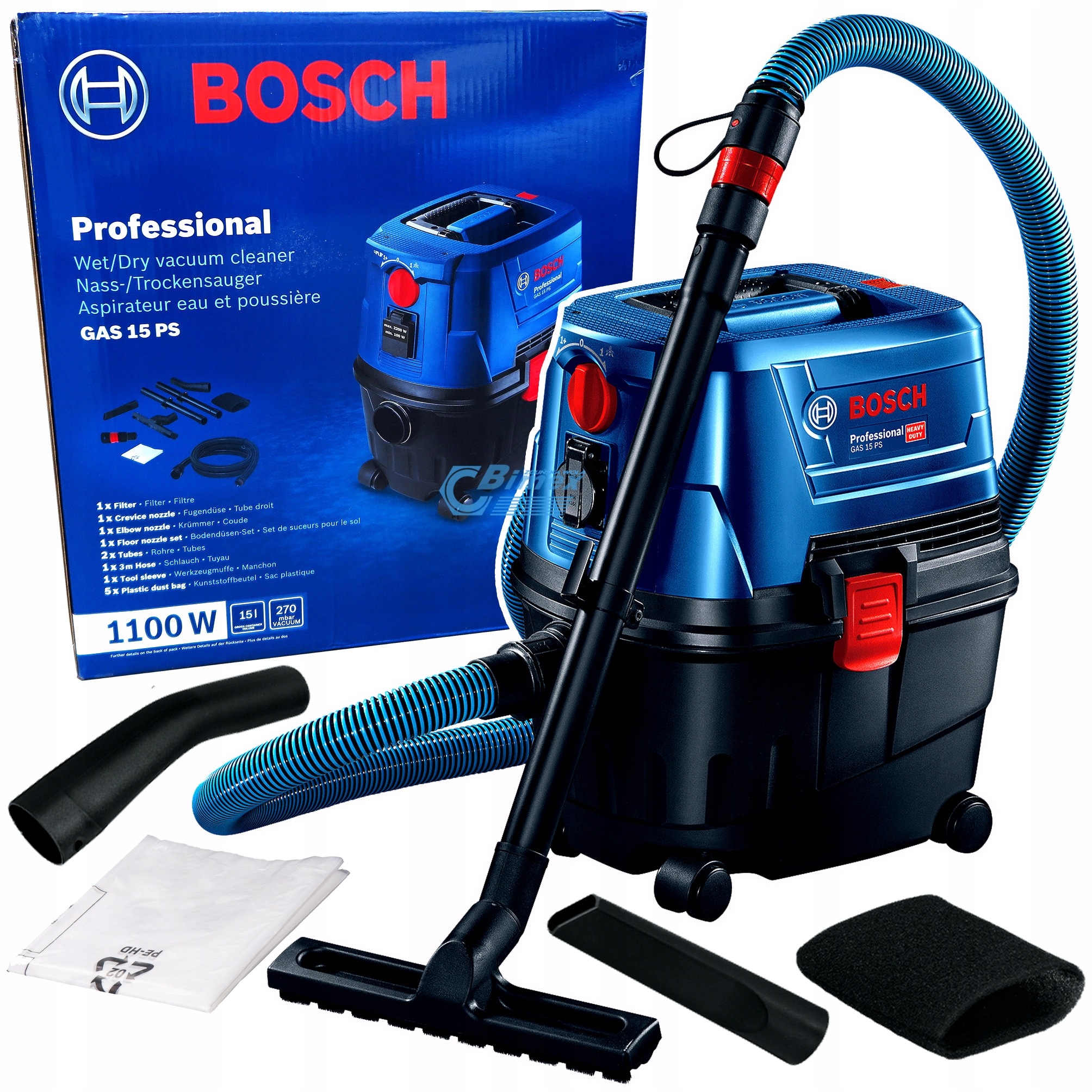 Odkurzacz przemysłowy Bosch Professional Gas 15PS 06019E5100 15l 1100W