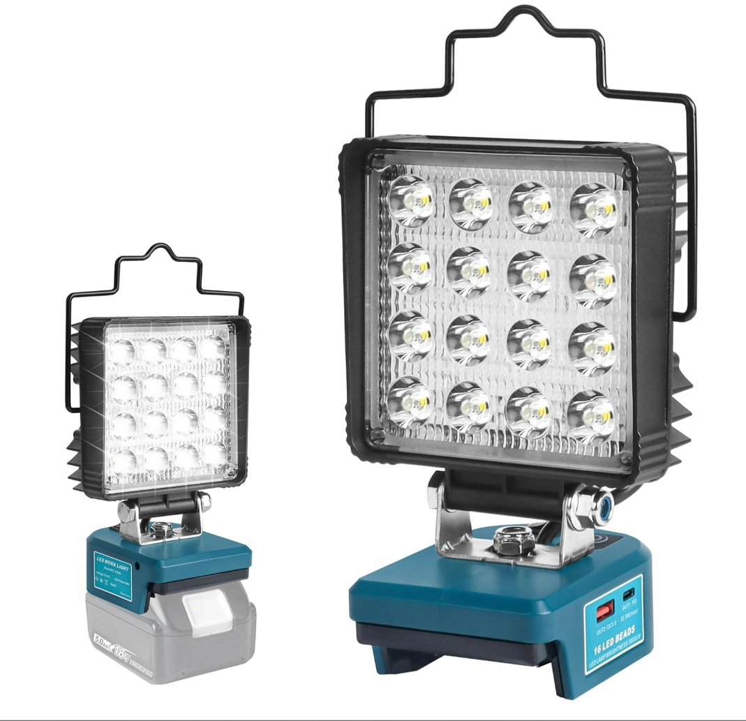 Lampa Robocza Led 48W 5800lm do Akumulatorów Makita 18V Zamienników 21V Usb