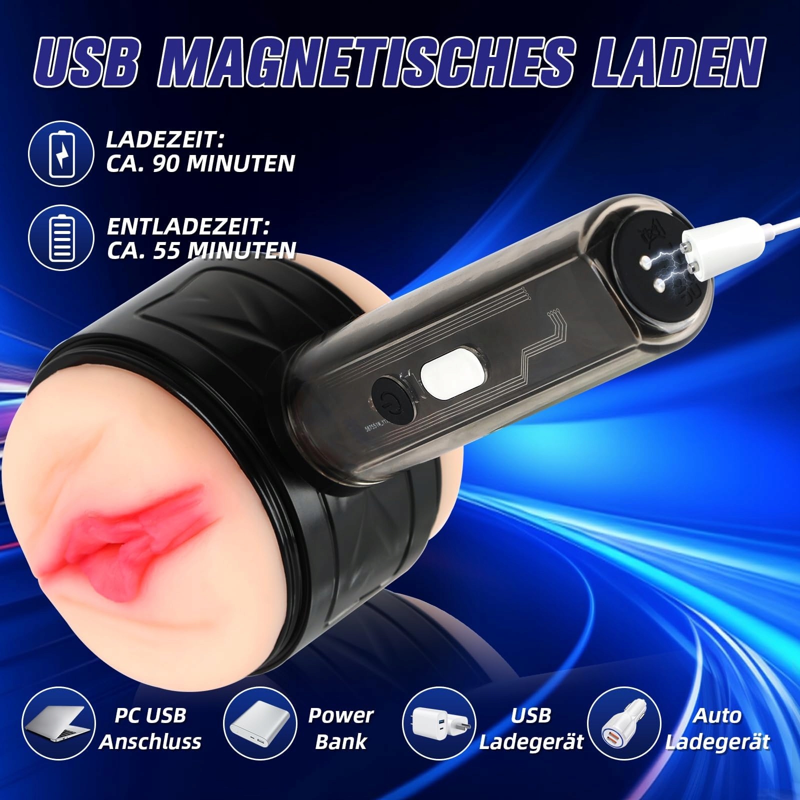 Masturbator Elektryczny 3 Prędkości 7 Trybów Wibracji 3D Vagina — miniatura 5
