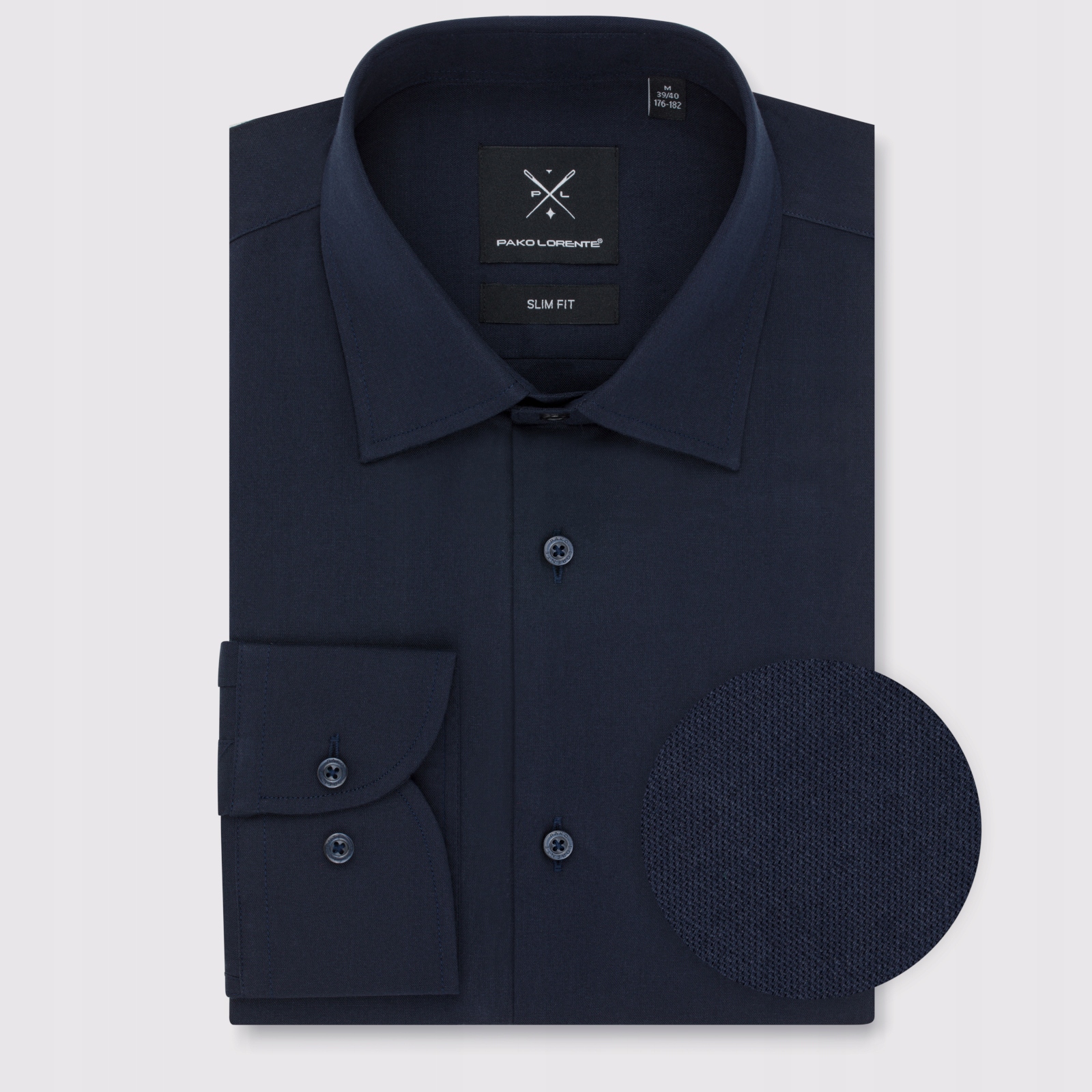 Tmavě modrá hladká pánská košile Pako Lorente vel 39-40/176-182