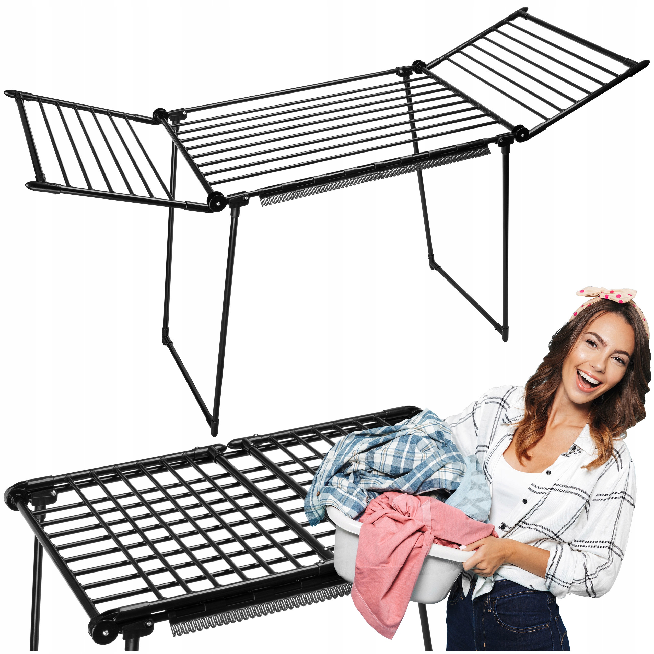 Levně Sušák Na Prádlo, Stojící Prádlo, Skládací, Velká, Silná, Silná Tyč