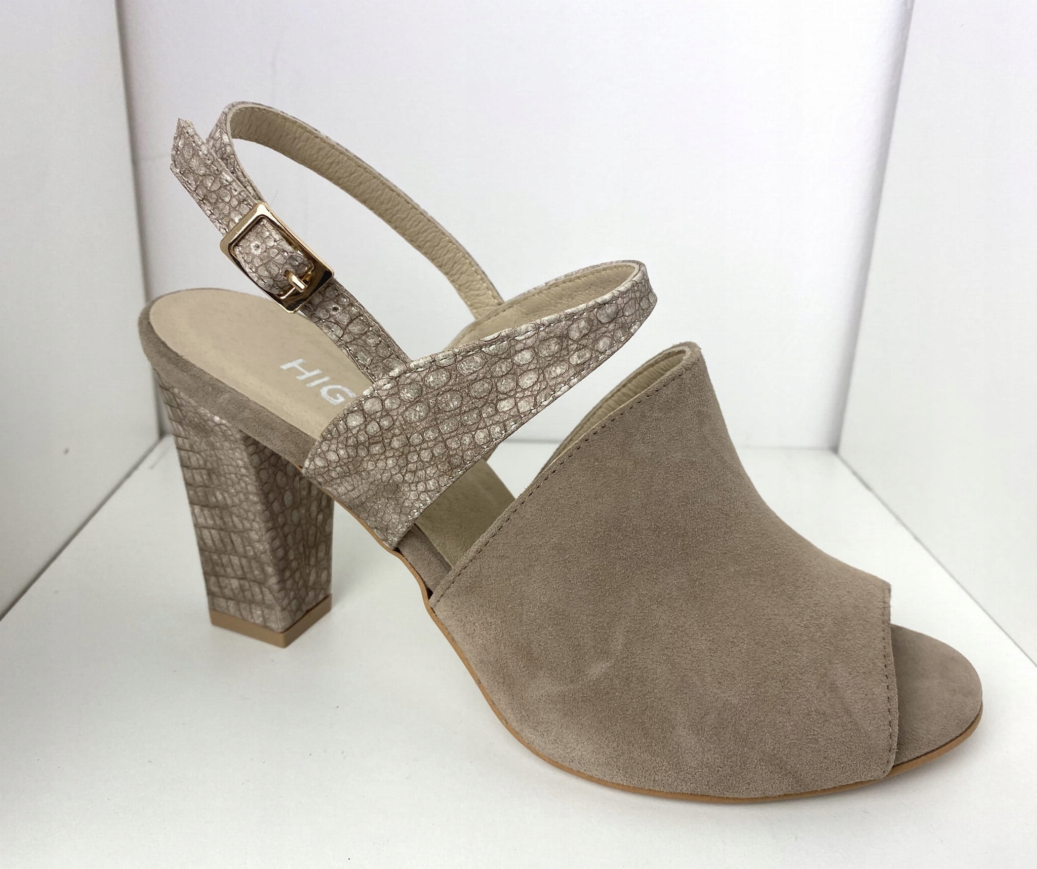 Dámské sandály Higo kožené 2166 Cappucino 40, Béžová