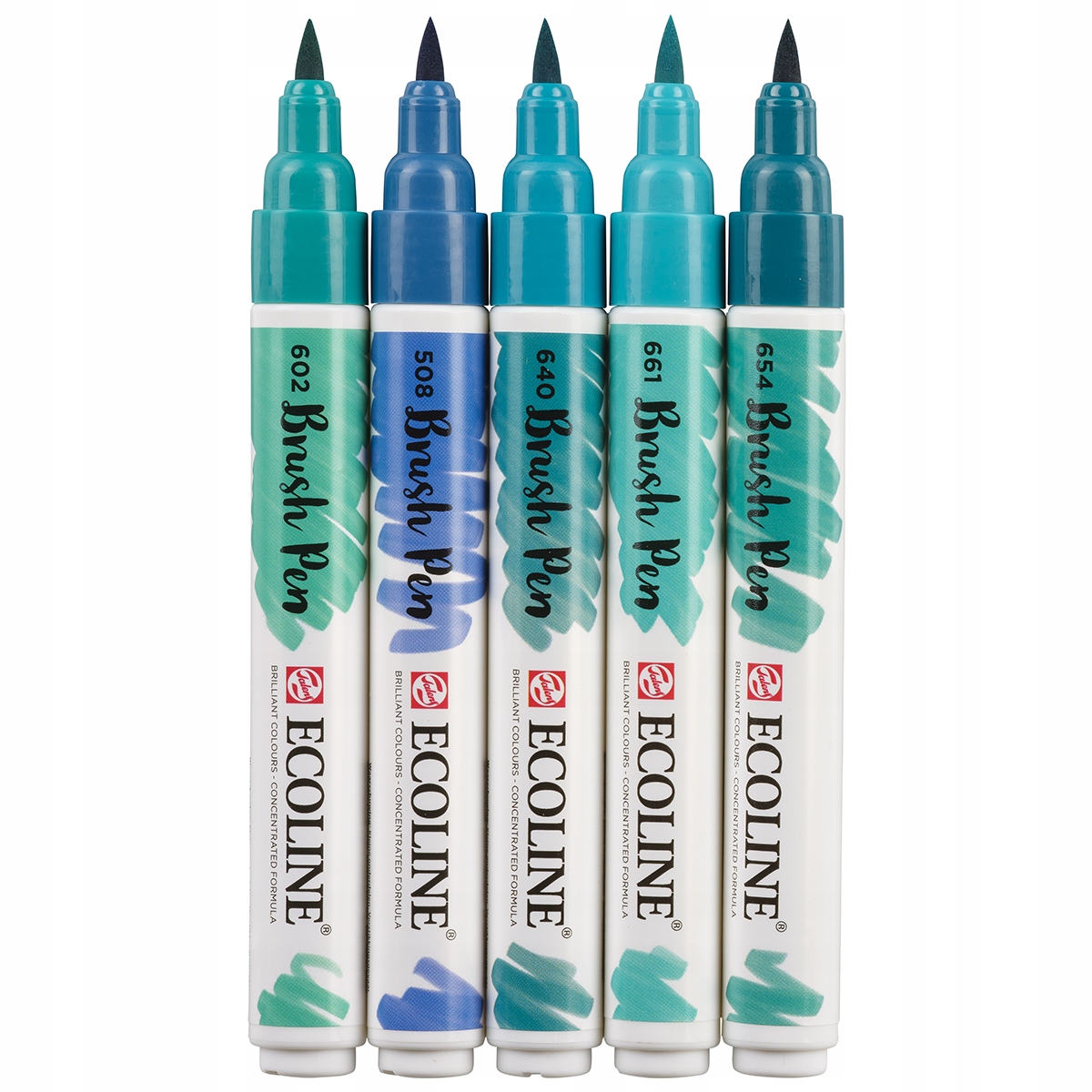 Zestaw markerów Ecoline Brushpen Green Blue 5szt