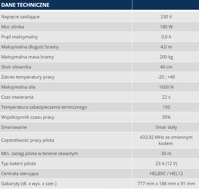 NAPĘD DO BRAM SKRZYDŁOWYCH HATO SWING 400 DO 4M Marka Hato