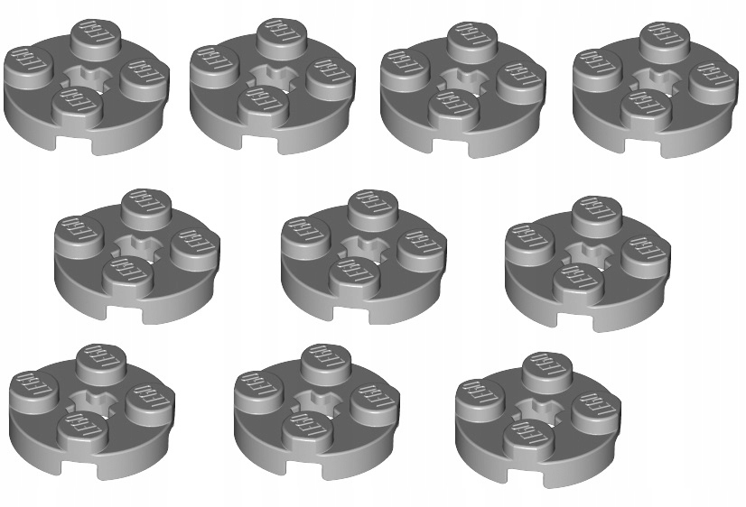 

Lego Płytka okr 2x2 jasny szary Lbg 4032 - 10szt