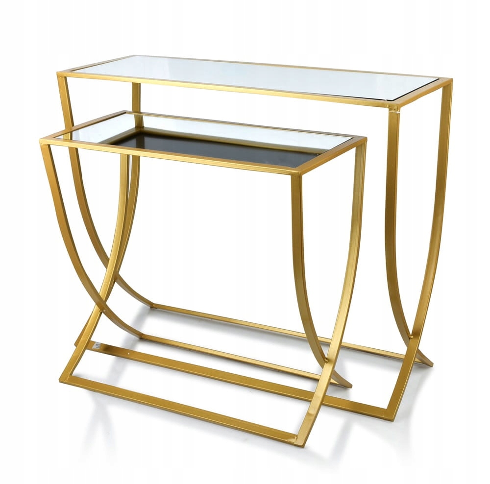Sada 2 konzolových stolíkov Cedric Gold