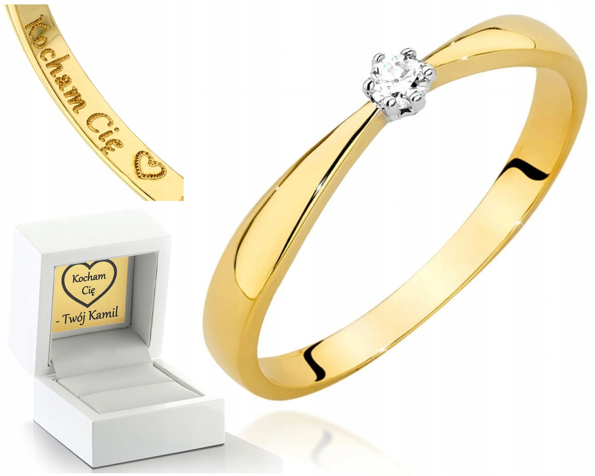 Zlatý Prstýnek S Briliantem 585 Gravírování Bonus