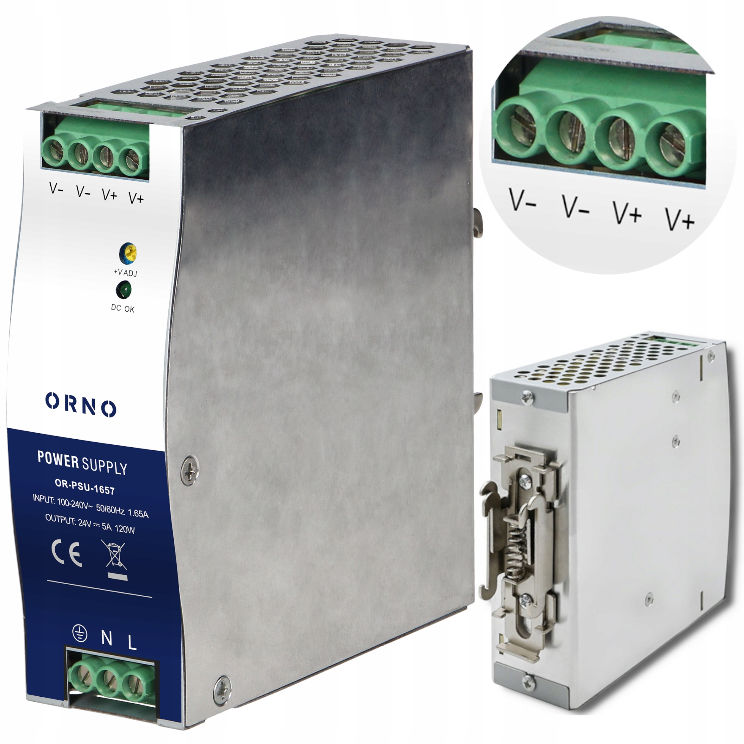 

Zasilacz Na Szynę Din Przemysłowy 24V DC 5A 120W