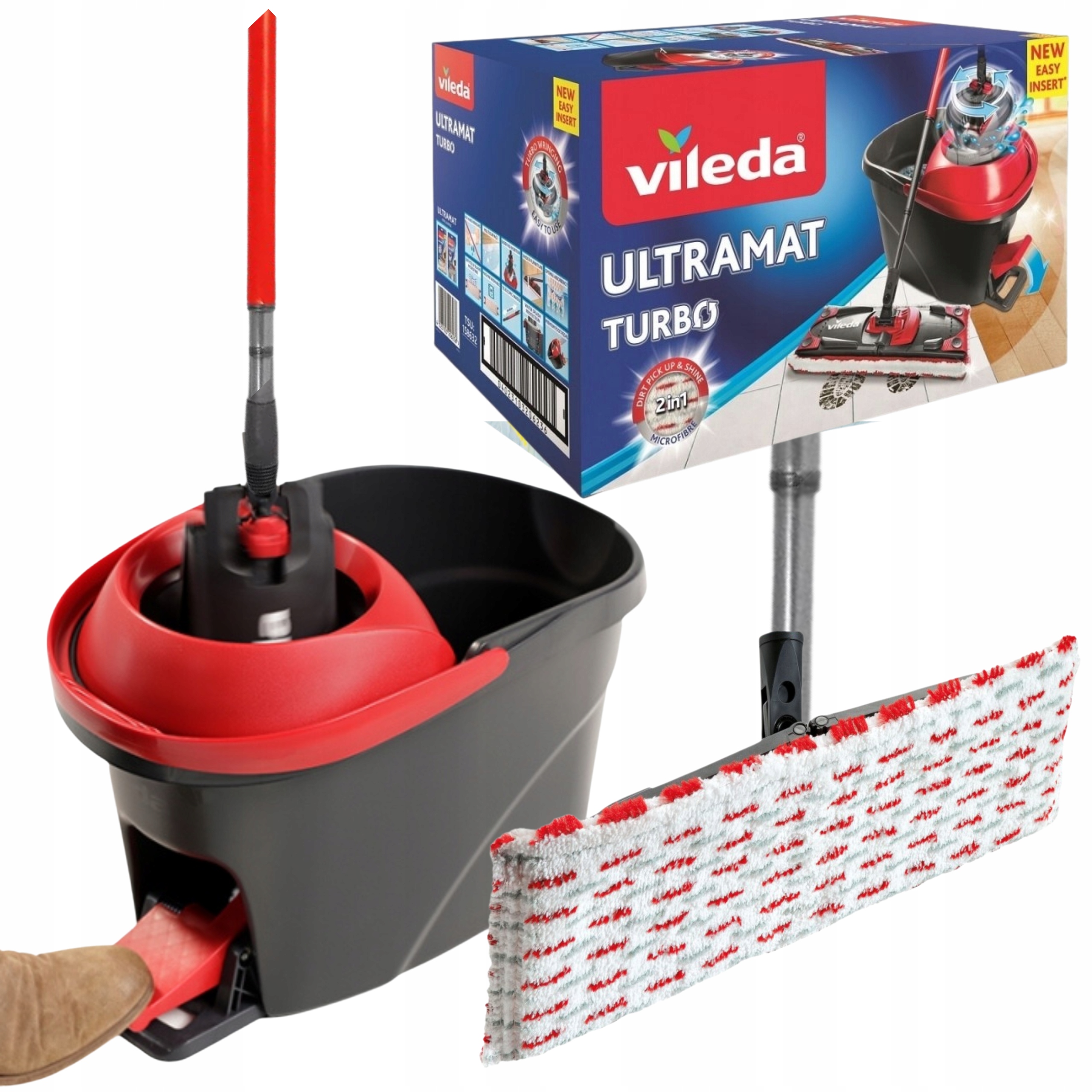 Levně Mop Vileda Ultramat Turbo Plochý Rotační Easy Wri